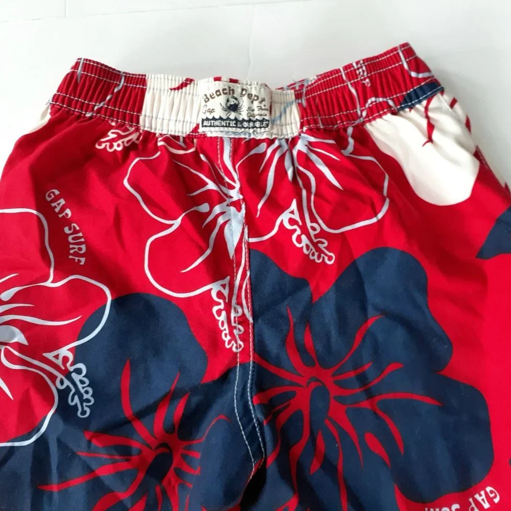 Gap Boys Swim Trunks Red Hibiscus Swimsuit Bathing Suit Size 2T